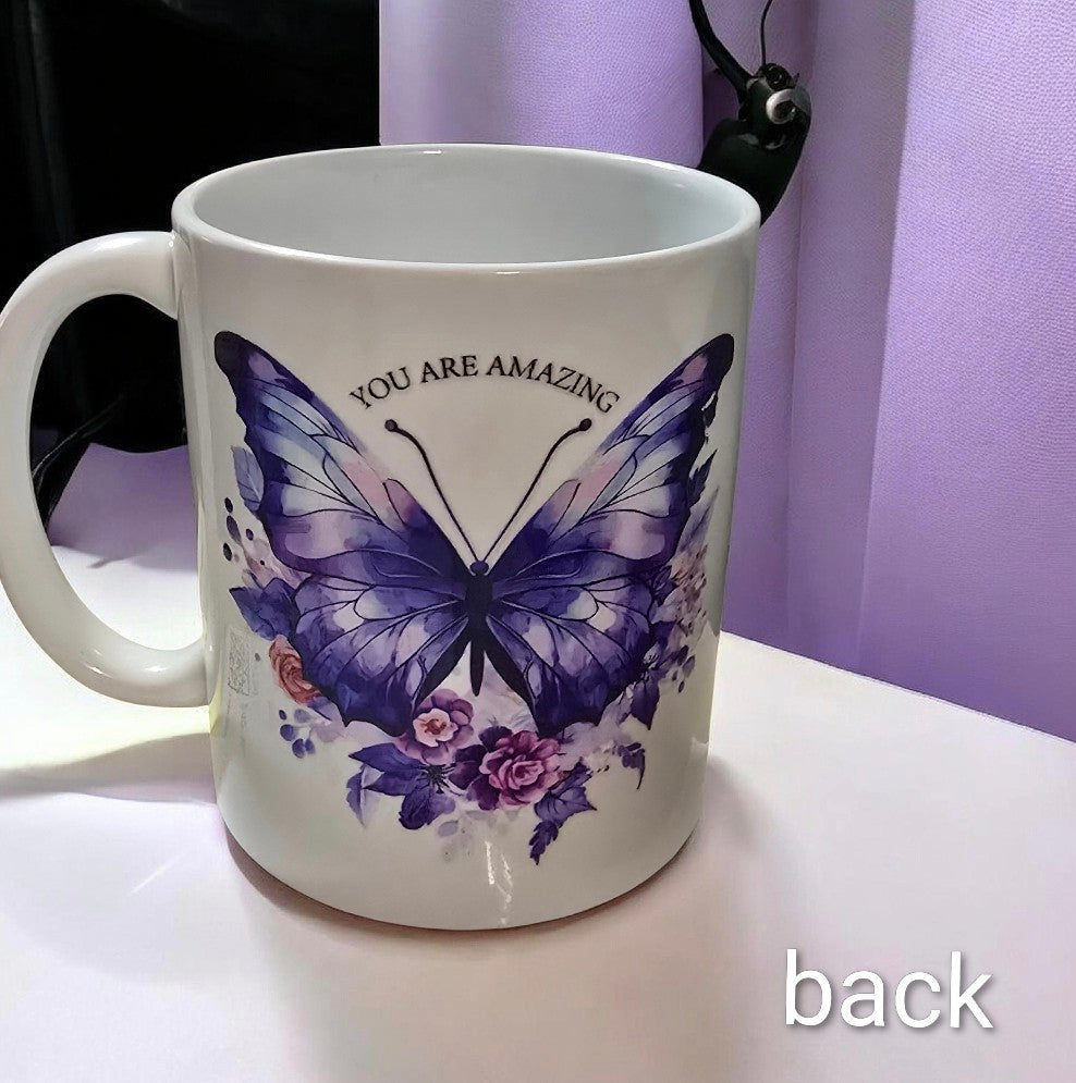 Purple butterfly mug