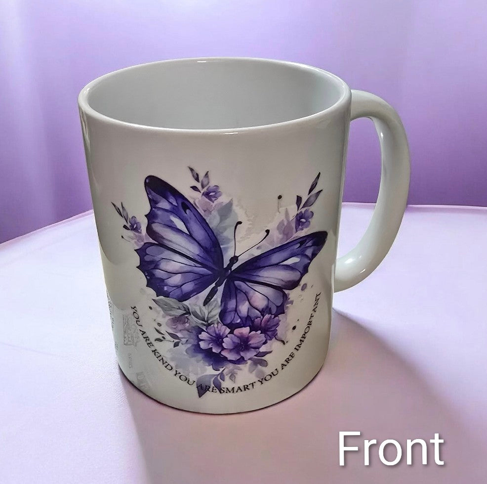 Purple butterfly mug
